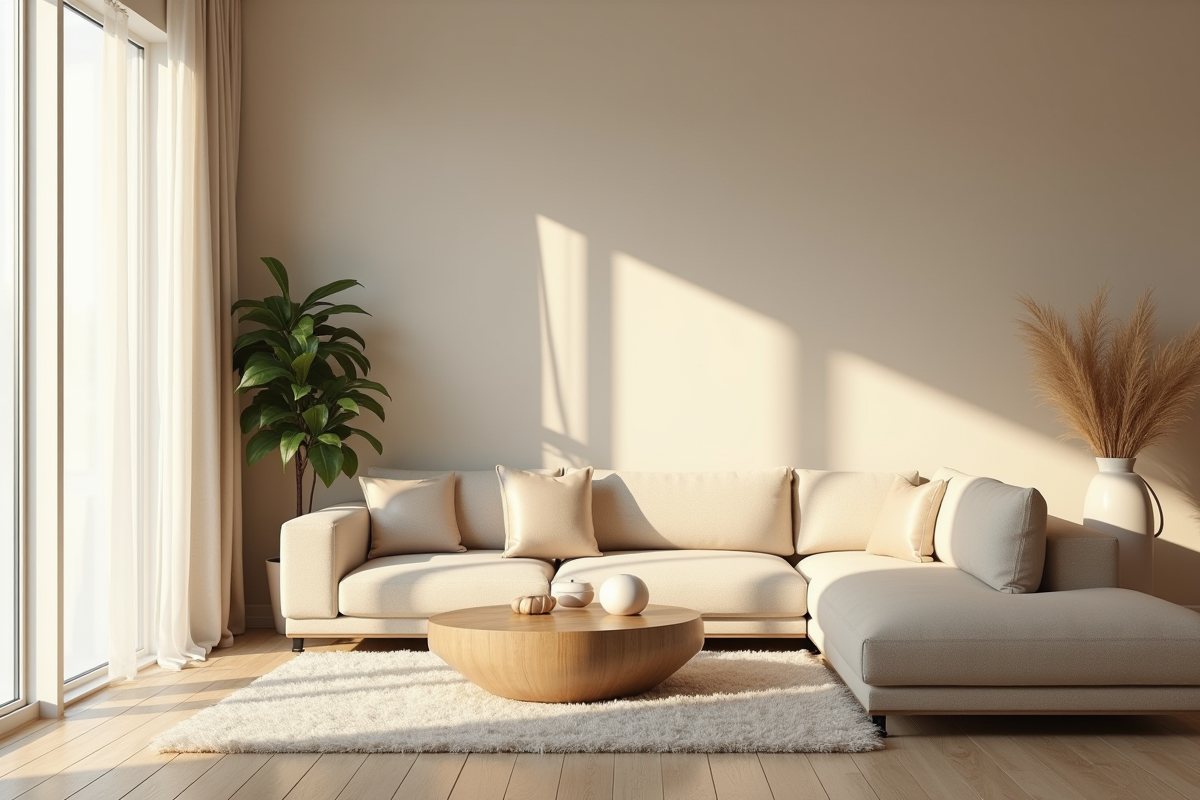 Beige dans le salon : avantages et idées de décoration